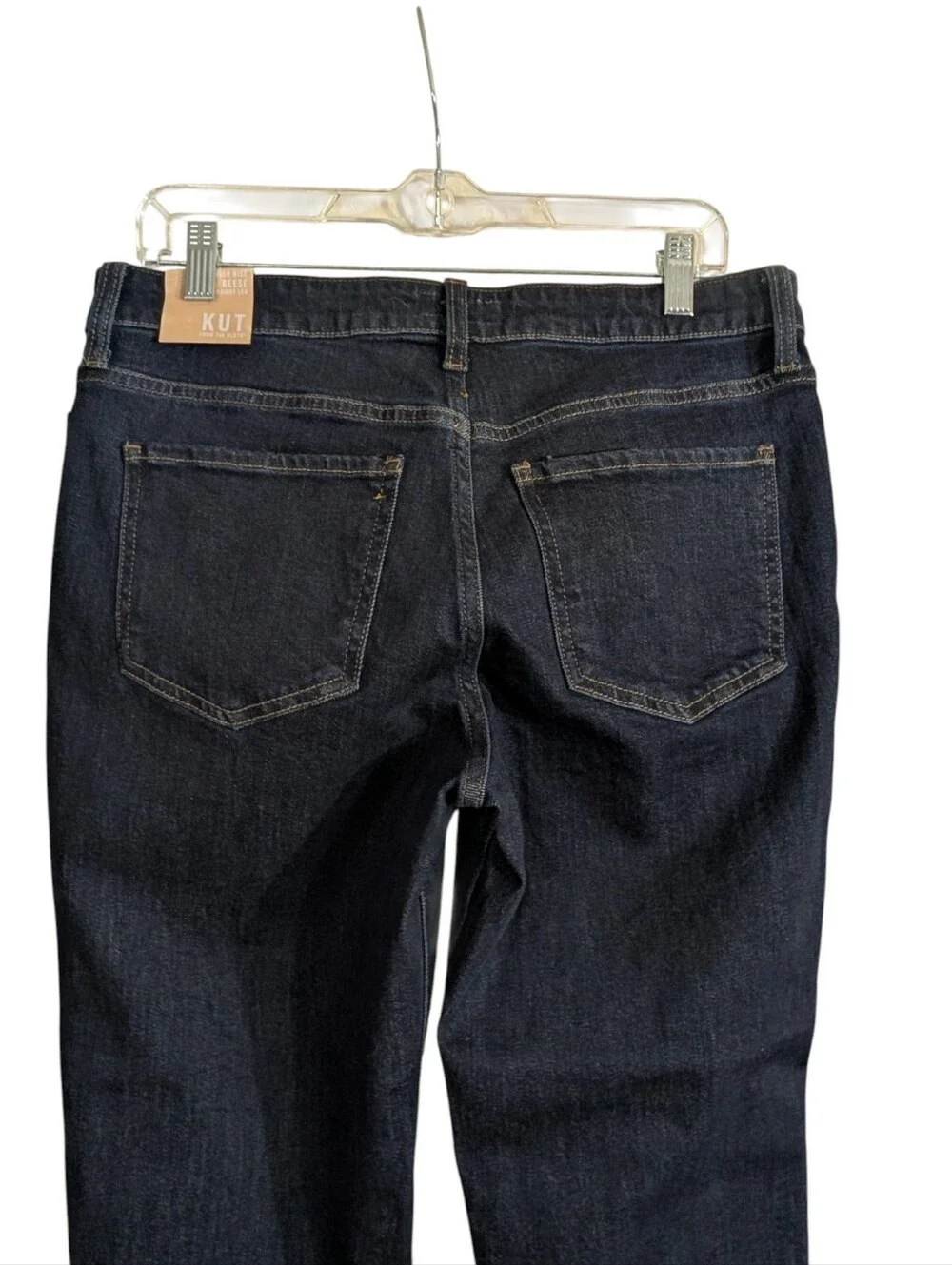KUT From The Kloth Reese High Rise Crop Straight Leg Jeans NWT Dark Wash Size 6 - Picture 6 of 12